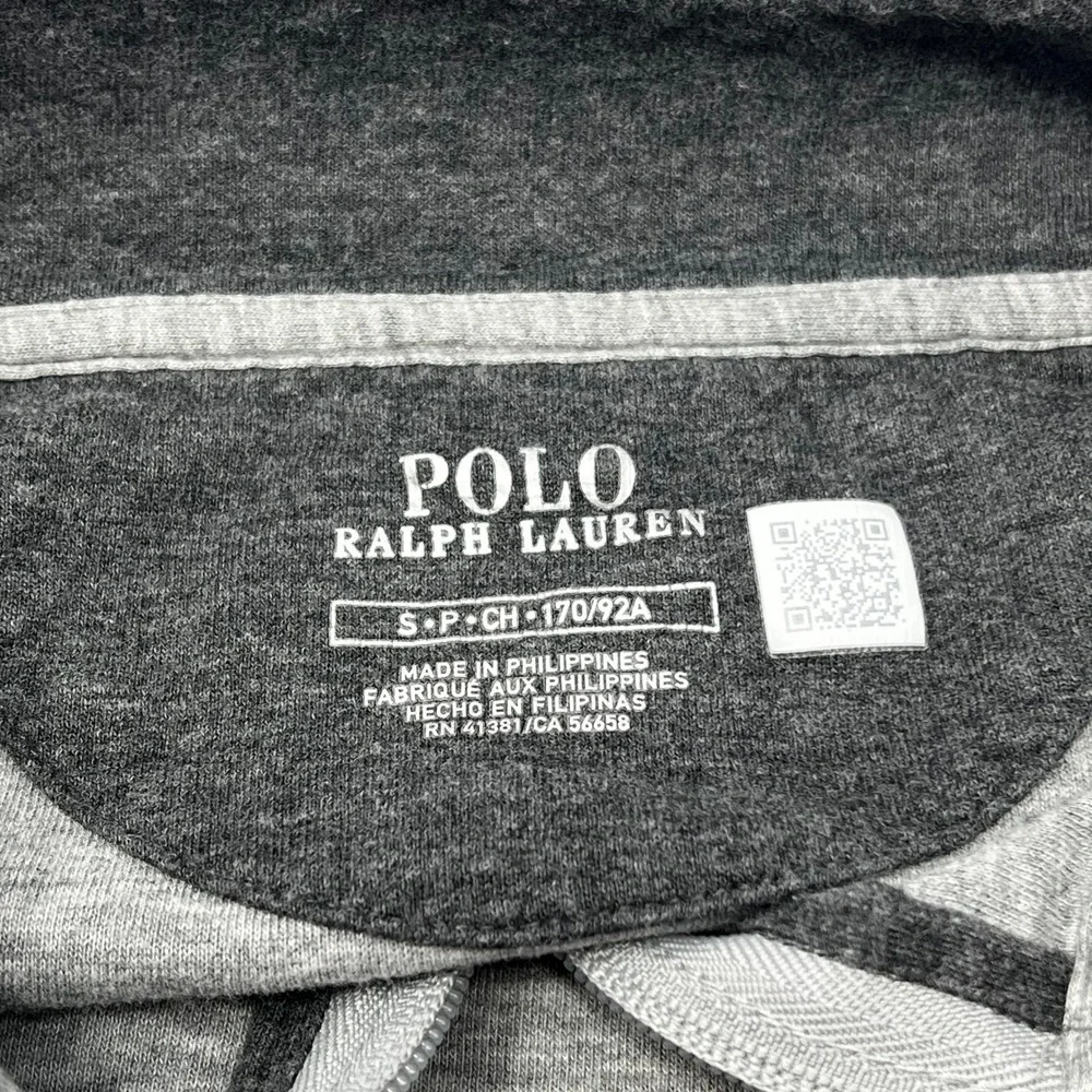 Polo Ralph Lauren Luxury‎ Jersey Quarter Zip Pullover Gray Mens Small Logo
